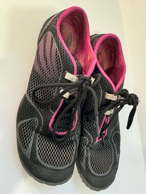 Merrell Pace Glove Barefoot Running Shoes Women’s 8 Black Pink Vibram Minimalist